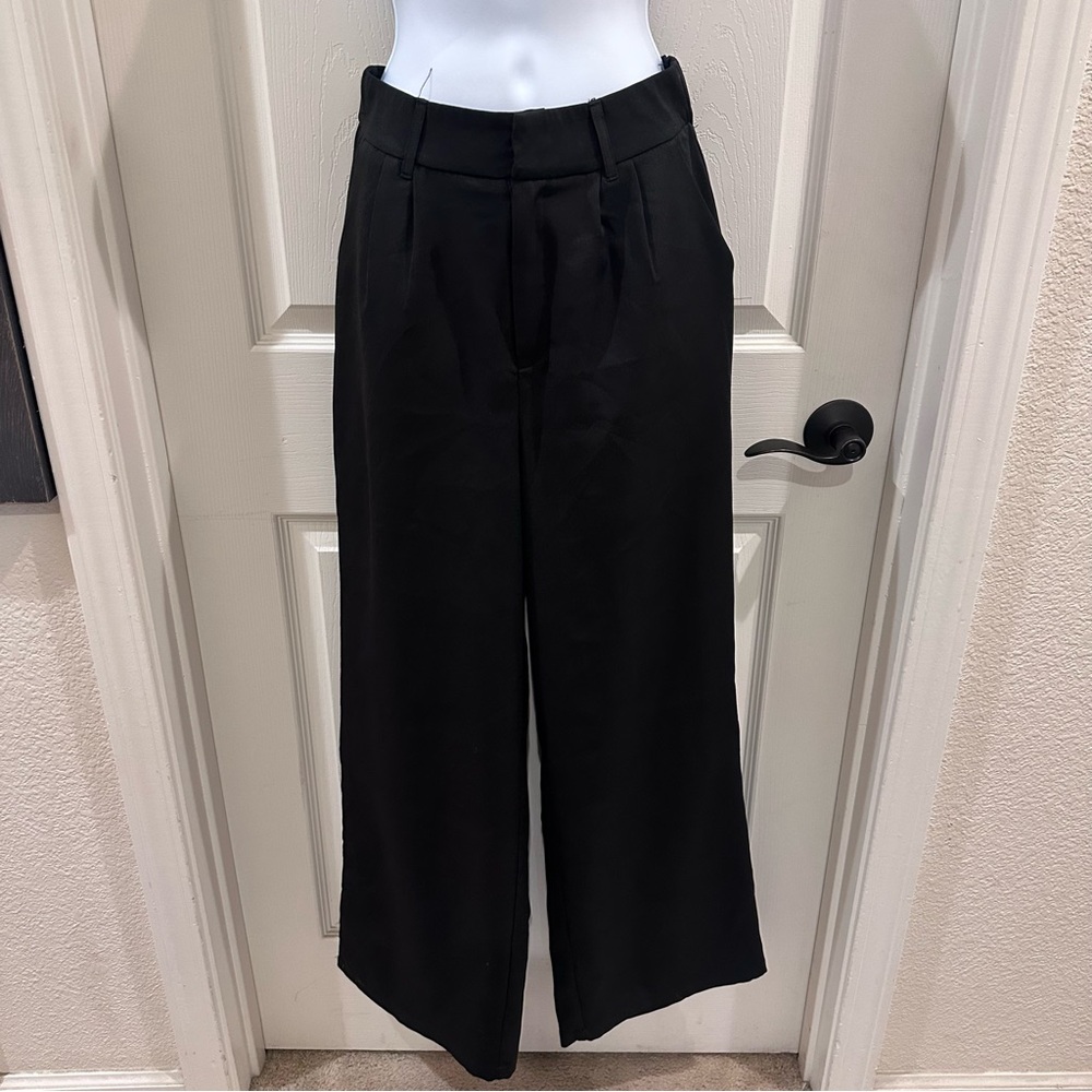 Milk & Honey Black Wide-Leg Pants Elegant Small